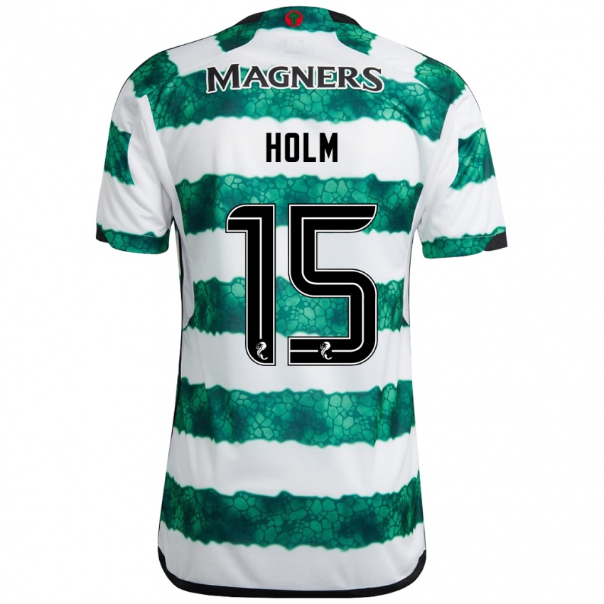 Gyermek Odin Thiago Holm #15 Zöld Hazai Jersey 2023/24 Mez Póló Ing