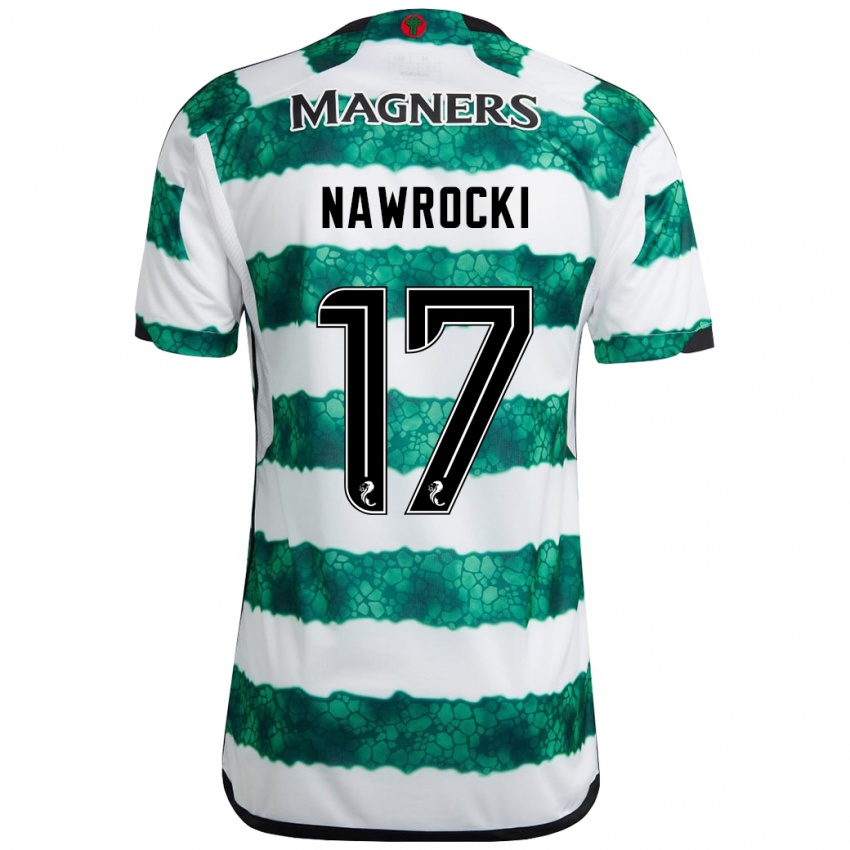 Gyermek Maik Nawrocki #17 Zöld Hazai Jersey 2023/24 Mez Póló Ing