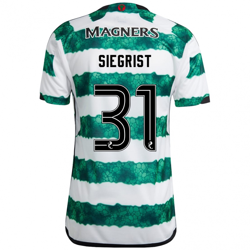 Gyermek Benjamin Siegrist #31 Zöld Hazai Jersey 2023/24 Mez Póló Ing