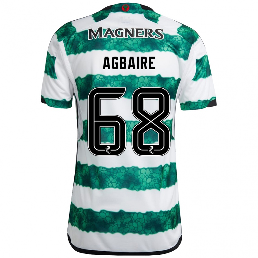 Gyermek Lenny Agbaire #68 Zöld Hazai Jersey 2023/24 Mez Póló Ing