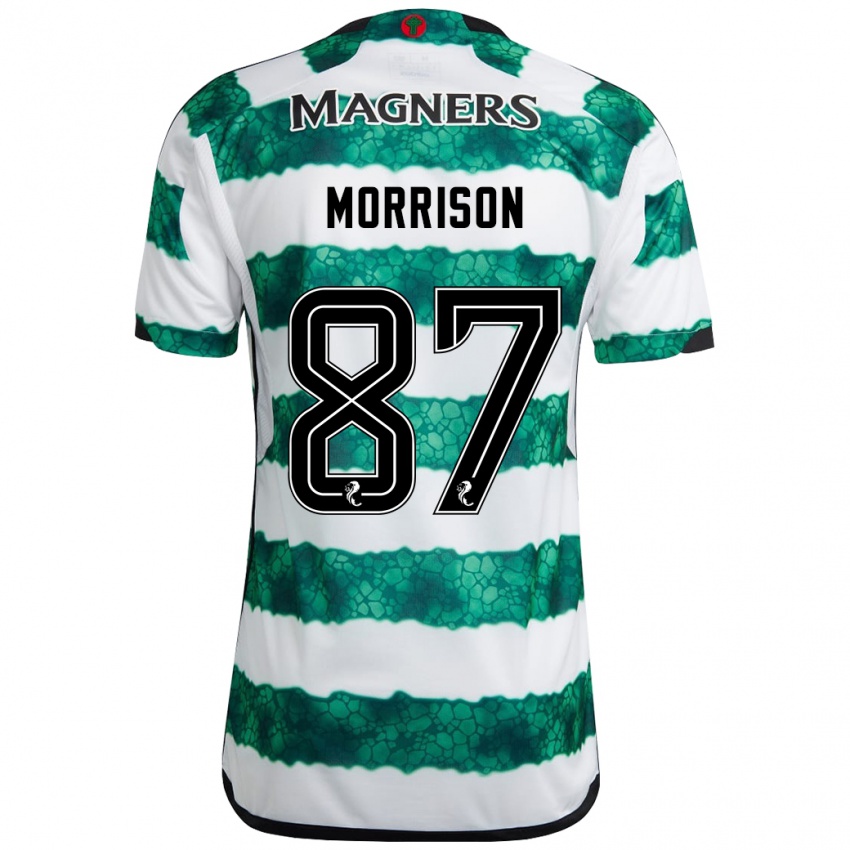 Gyermek Joe Morrison #87 Zöld Hazai Jersey 2023/24 Mez Póló Ing