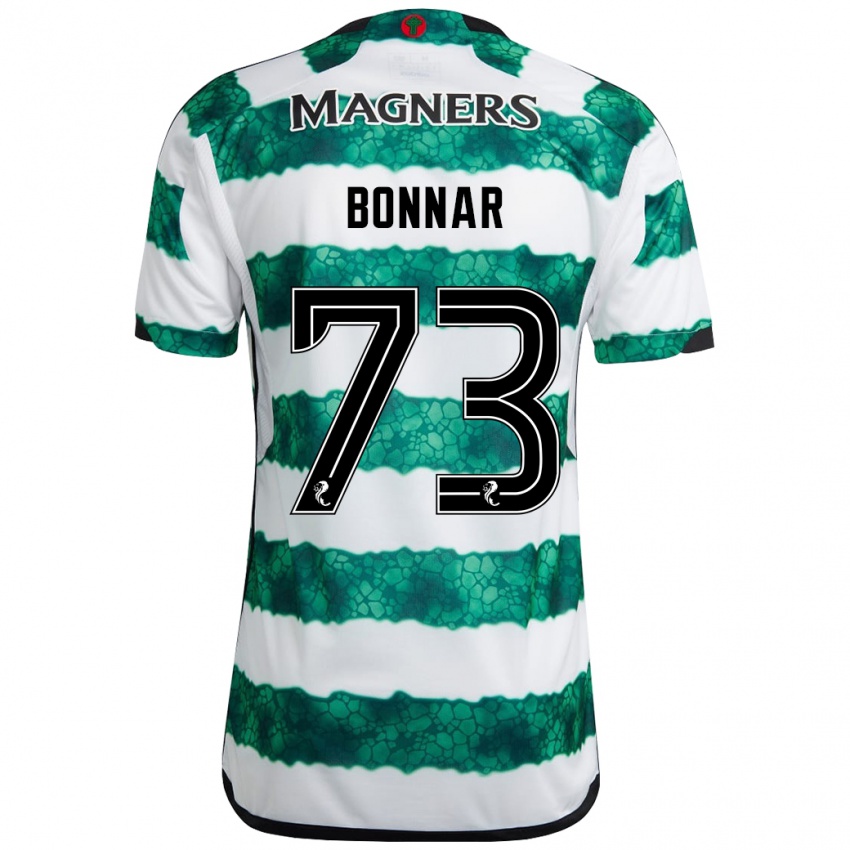 Gyermek Jude Bonnar #73 Zöld Hazai Jersey 2023/24 Mez Póló Ing