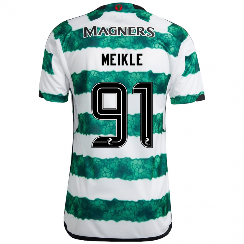 Gyermek Jamie Meikle #91 Zöld Hazai Jersey 2023/24 Mez Póló Ing