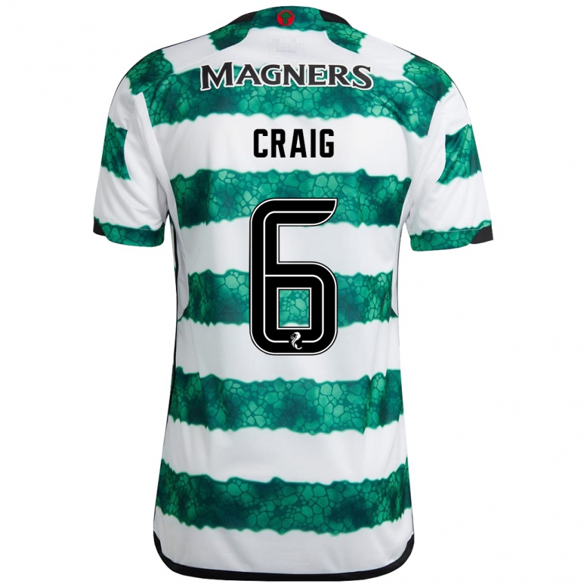 Gyermek Chloe Craig #6 Zöld Hazai Jersey 2023/24 Mez Póló Ing