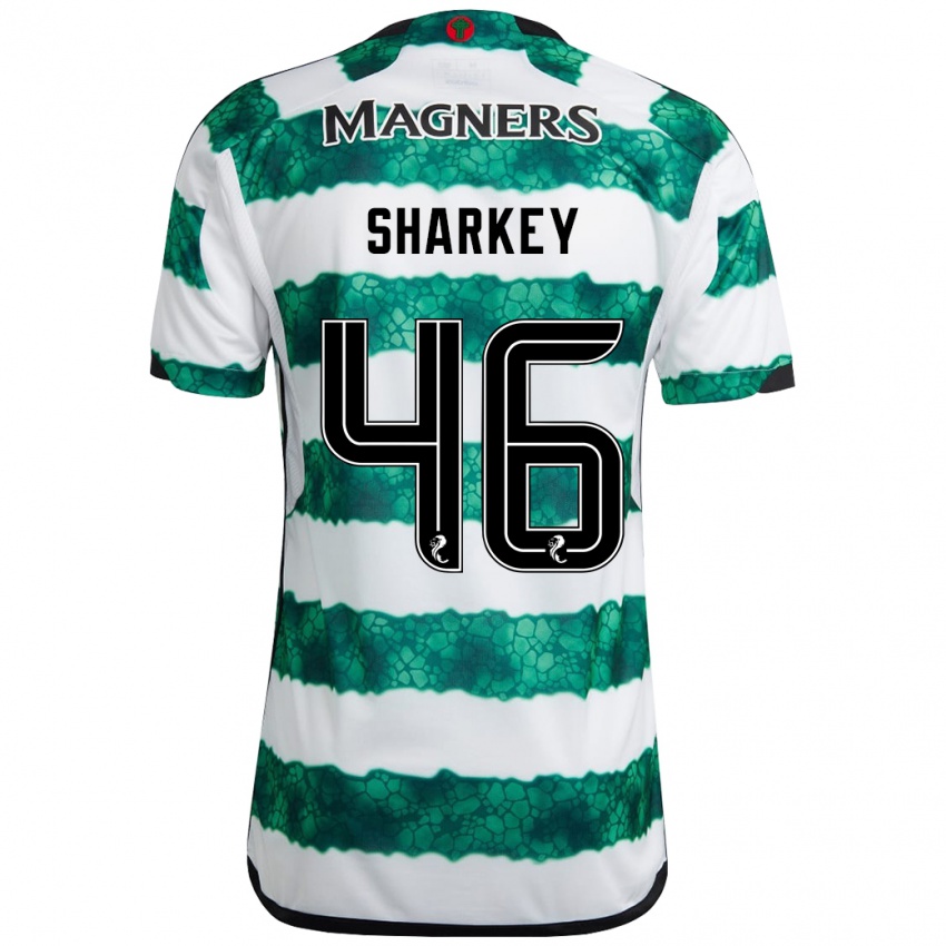 Gyermek Amy Sharkey #46 Zöld Hazai Jersey 2023/24 Mez Póló Ing