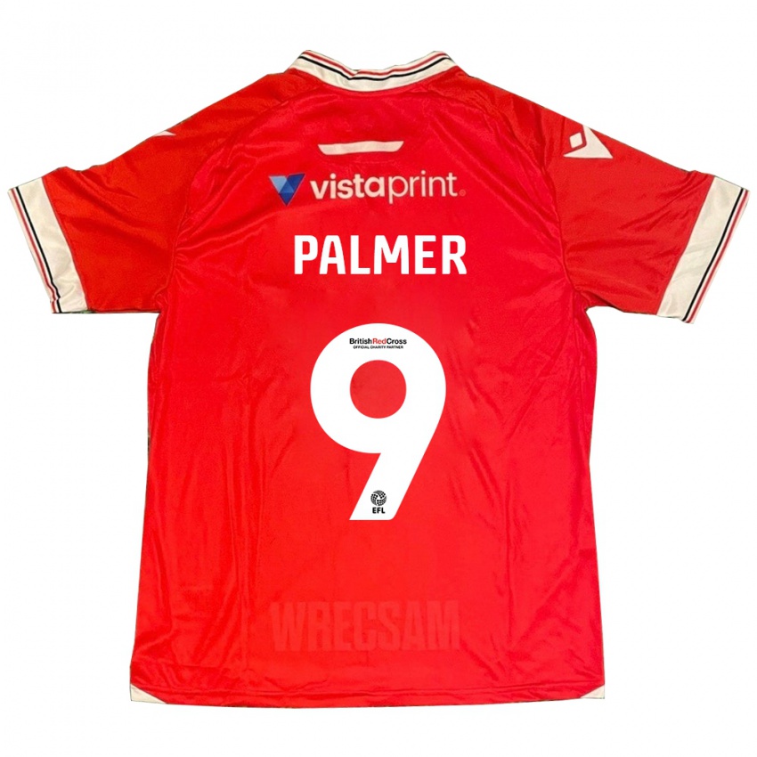 Gyermek Ollie Palmer #9 Piros Hazai Jersey 2023/24 Mez Póló Ing