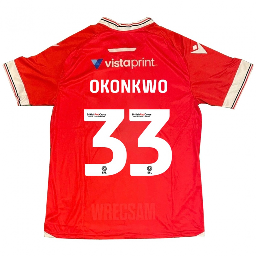 Gyermek Arthur Okonkwo #33 Piros Hazai Jersey 2023/24 Mez Póló Ing