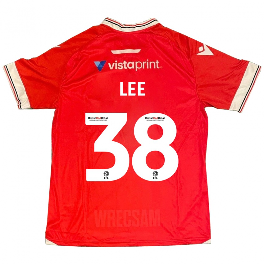 Gyermek Elliot Lee #38 Piros Hazai Jersey 2023/24 Mez Póló Ing