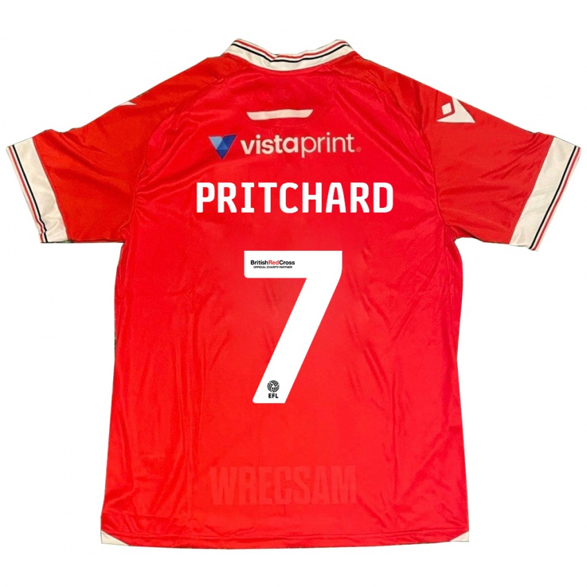 Gyermek Rebecca Pritchard #7 Piros Hazai Jersey 2023/24 Mez Póló Ing