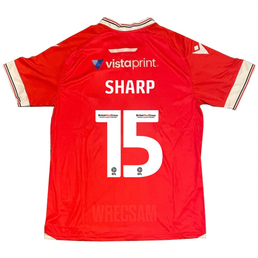 Gyermek Katie Sharp #15 Piros Hazai Jersey 2023/24 Mez Póló Ing