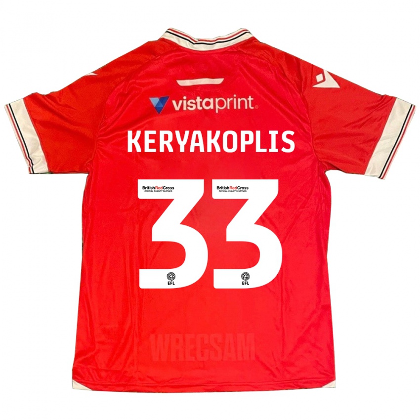 Gyermek Hannah Keryakoplis #33 Piros Hazai Jersey 2023/24 Mez Póló Ing