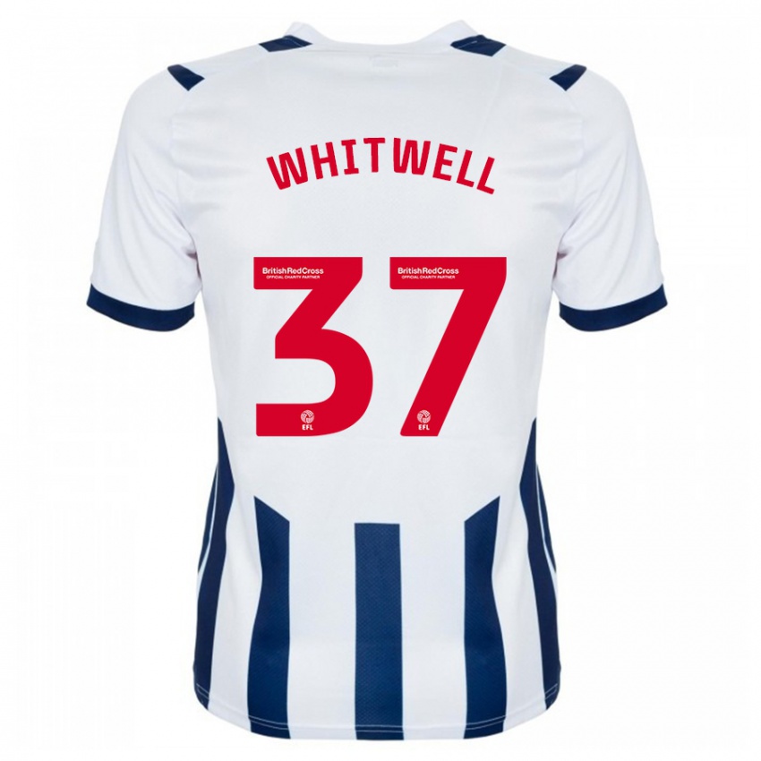 Gyermek Harry Whitwell #37 Fehér Hazai Jersey 2023/24 Mez Póló Ing