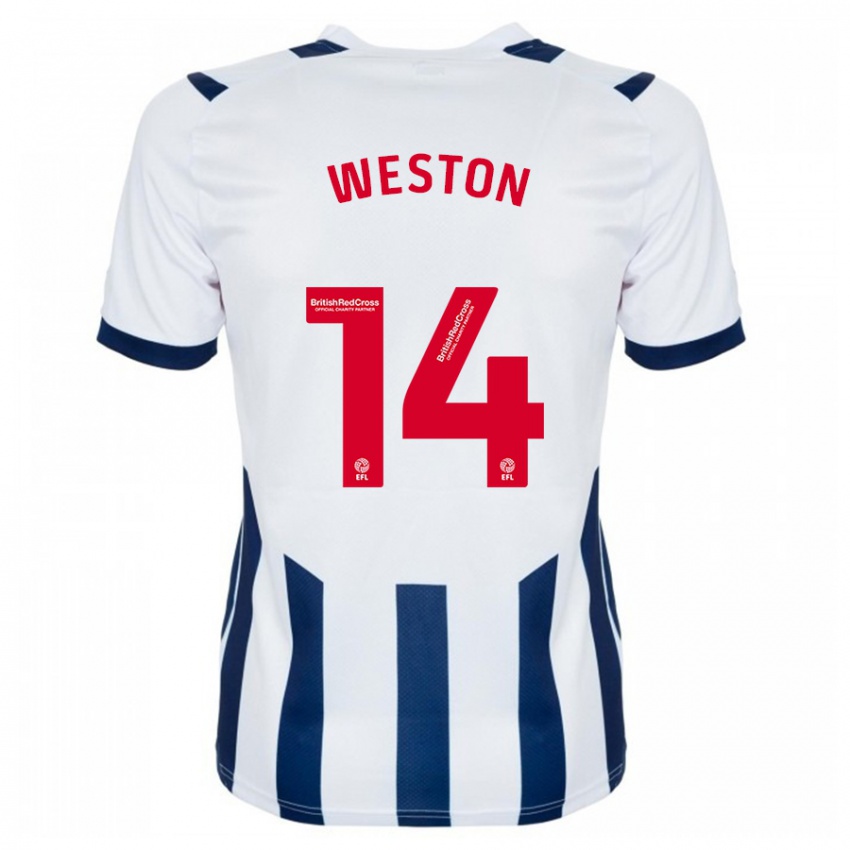 Gyermek Steph Weston #14 Fehér Hazai Jersey 2023/24 Mez Póló Ing