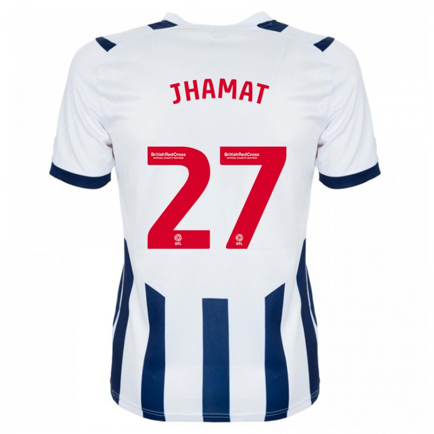 Gyermek Simran Jhamat #27 Fehér Hazai Jersey 2023/24 Mez Póló Ing