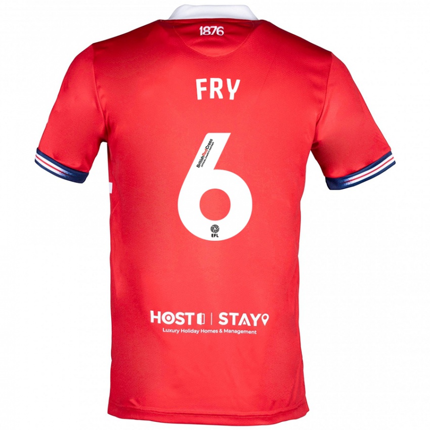 Gyermek Dael Fry #6 Piros Hazai Jersey 2023/24 Mez Póló Ing