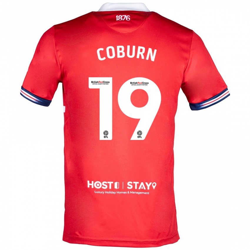 Gyermek Josh Coburn #19 Piros Hazai Jersey 2023/24 Mez Póló Ing