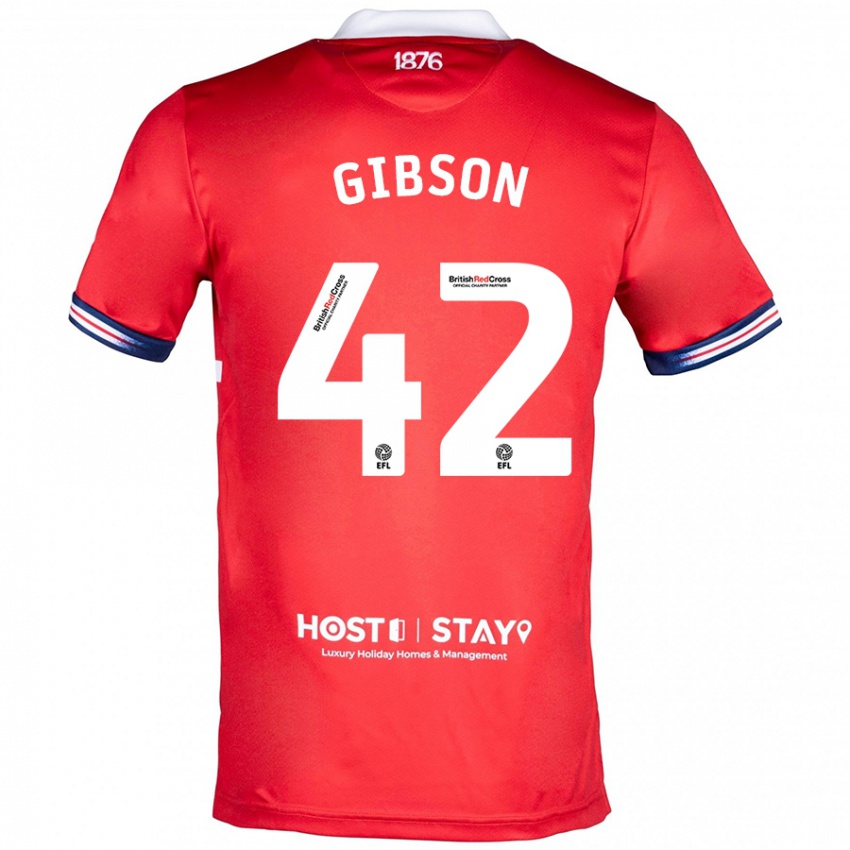 Gyermek Joseph Gibson #42 Piros Hazai Jersey 2023/24 Mez Póló Ing