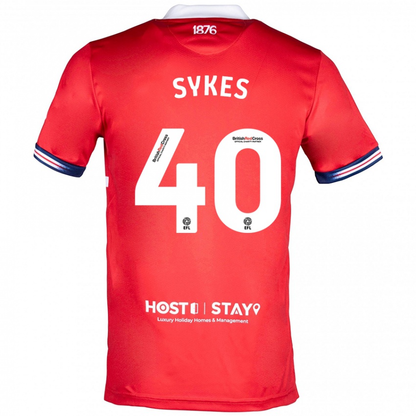 Gyermek Cain Sykes #40 Piros Hazai Jersey 2023/24 Mez Póló Ing