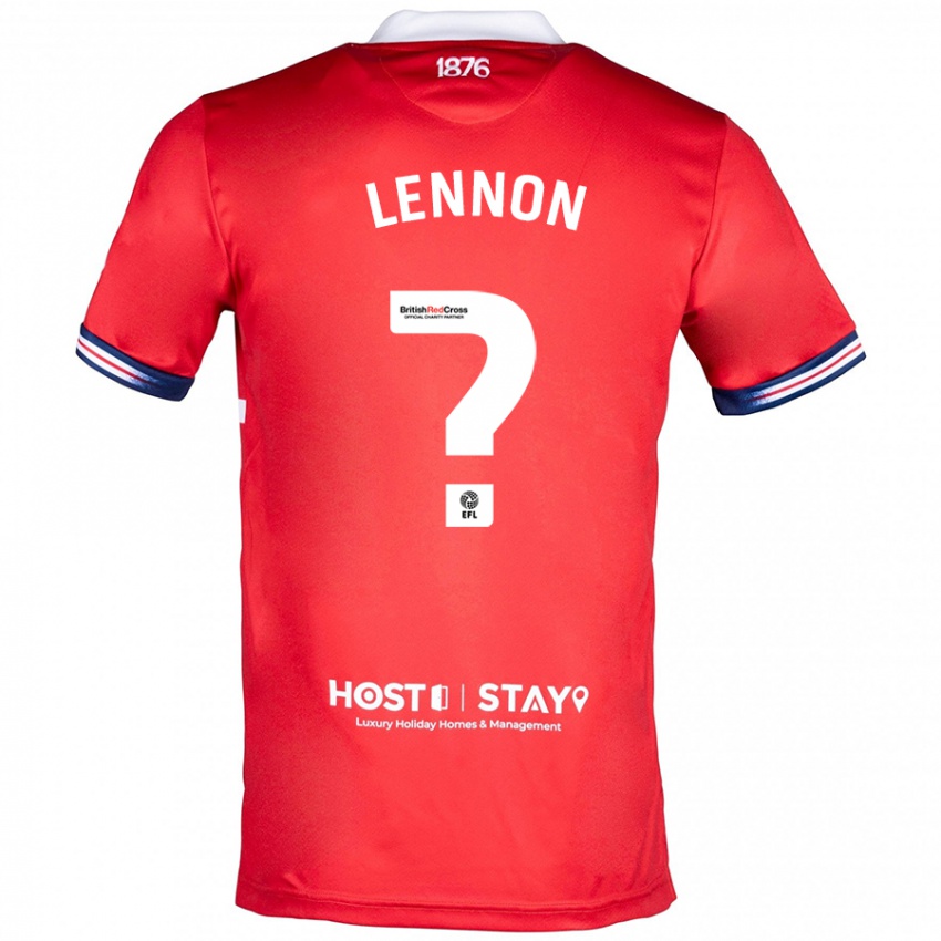 Gyermek Charlie Lennon #0 Piros Hazai Jersey 2023/24 Mez Póló Ing