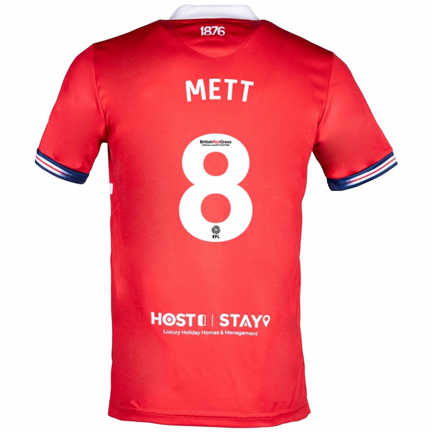 Gyermek Jessica Mett #8 Piros Hazai Jersey 2023/24 Mez Póló Ing