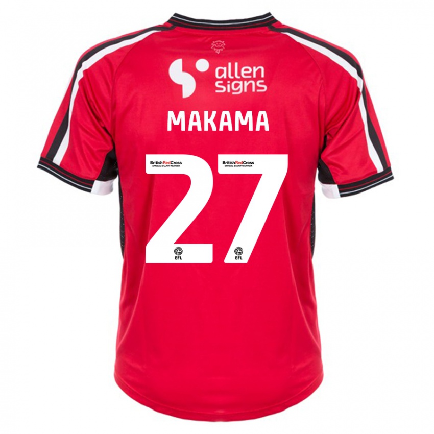 Gyermek Jovon Makama #27 Piros Hazai Jersey 2023/24 Mez Póló Ing