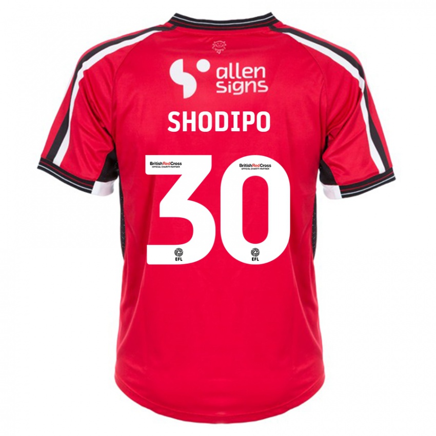 Gyermek Olamide Shodipo #30 Piros Hazai Jersey 2023/24 Mez Póló Ing