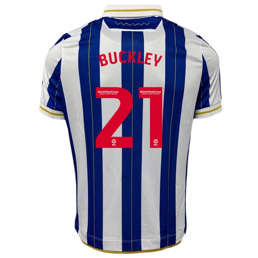 Gyermek John Buckley #21 Kék Fehér Hazai Jersey 2023/24 Mez Póló Ing