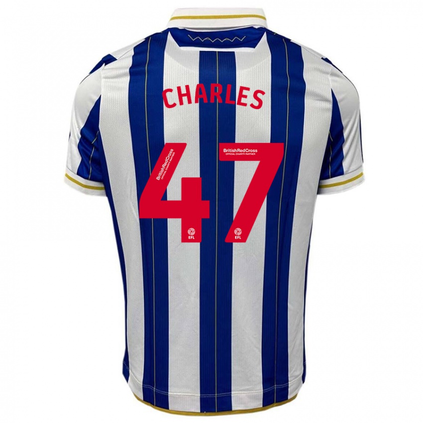 Gyermek Pierce Charles #47 Kék Fehér Hazai Jersey 2023/24 Mez Póló Ing