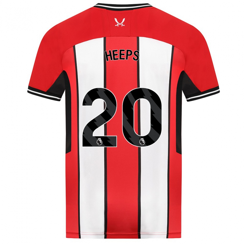 Gyermek Eleanor Heeps #20 Piros Hazai Jersey 2023/24 Mez Póló Ing