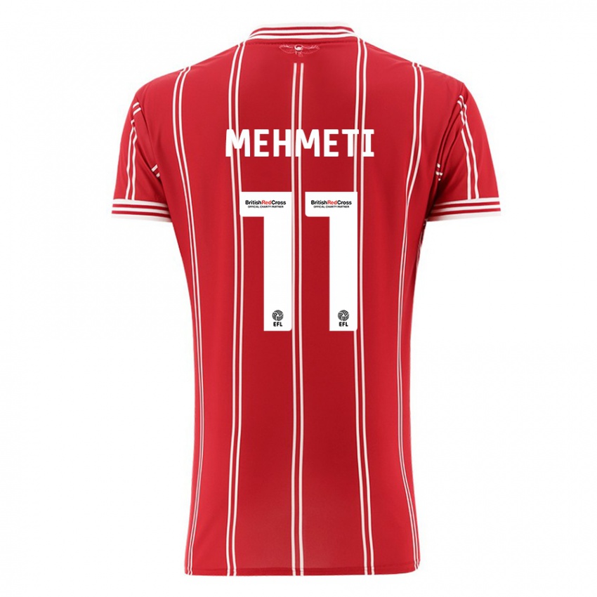 Gyermek Anis Mehmeti #11 Piros Hazai Jersey 2023/24 Mez Póló Ing