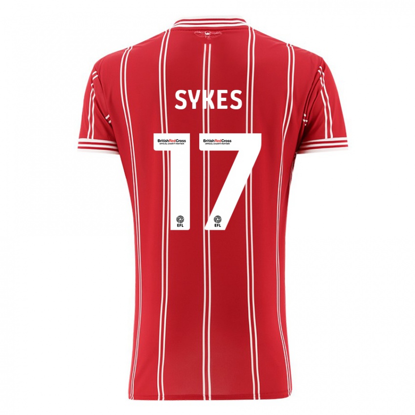 Gyermek Mark Sykes #17 Piros Hazai Jersey 2023/24 Mez Póló Ing