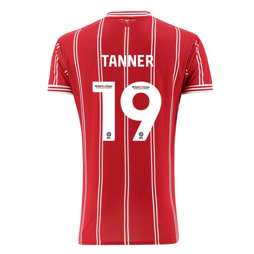 Gyermek George Tanner #19 Piros Hazai Jersey 2023/24 Mez Póló Ing