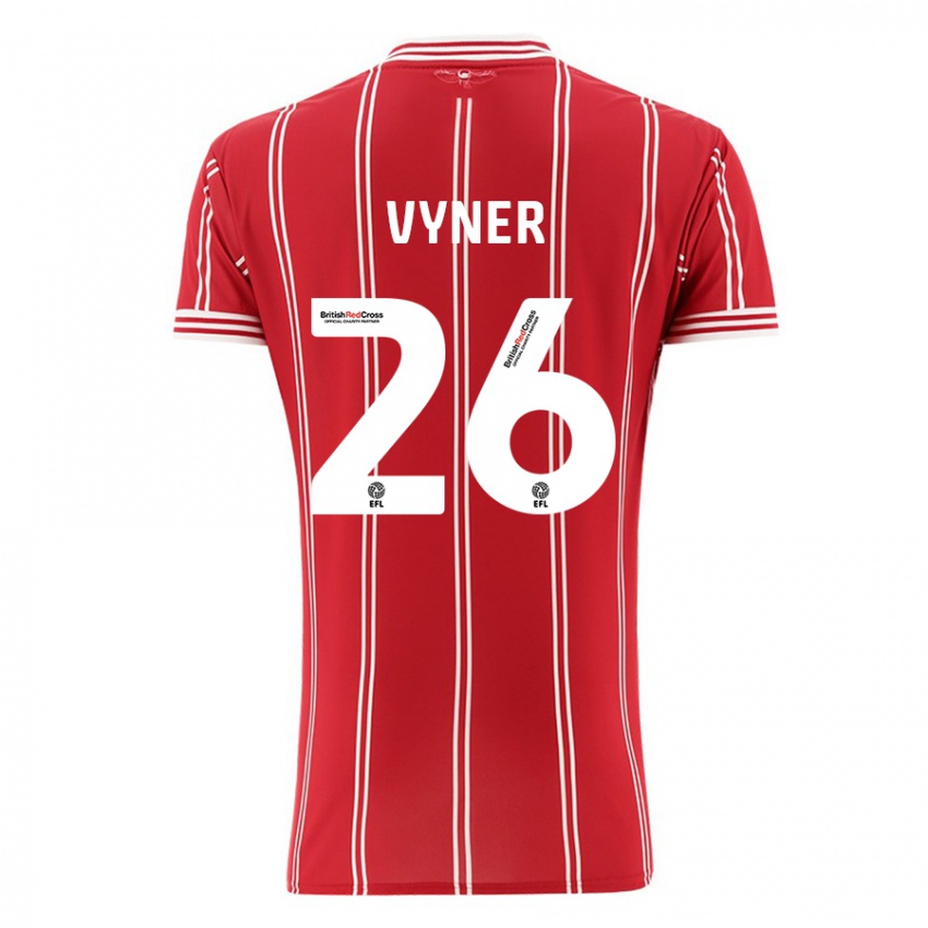 Gyermek Zak Vyner #26 Piros Hazai Jersey 2023/24 Mez Póló Ing