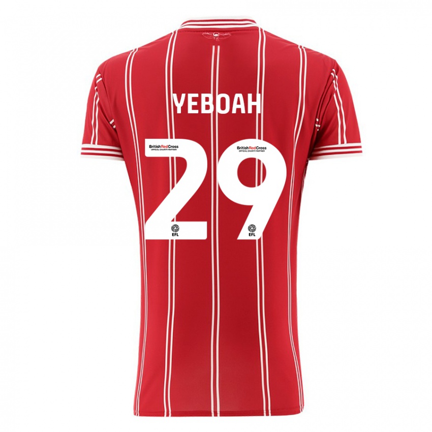 Gyermek Ephraim Yeboah #29 Piros Hazai Jersey 2023/24 Mez Póló Ing