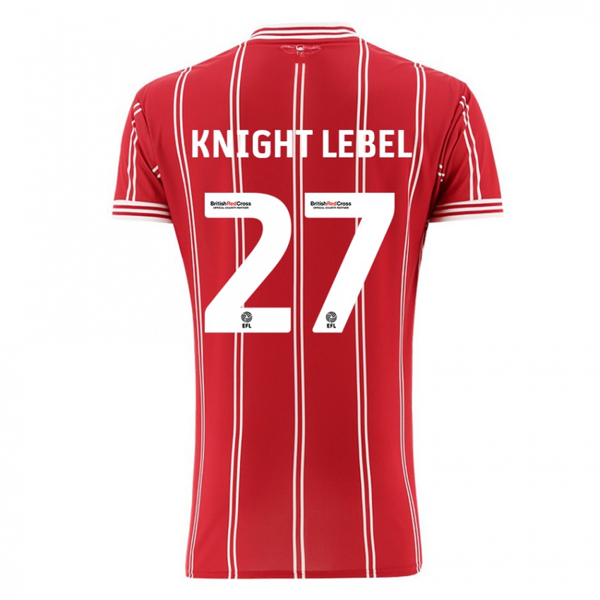 Gyermek Jamie Knight-Lebel #27 Piros Hazai Jersey 2023/24 Mez Póló Ing