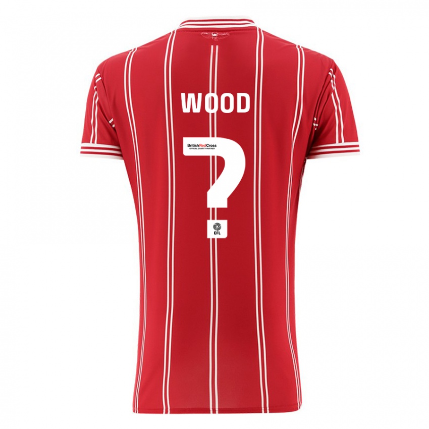 Gyermek Callum Wood #0 Piros Hazai Jersey 2023/24 Mez Póló Ing