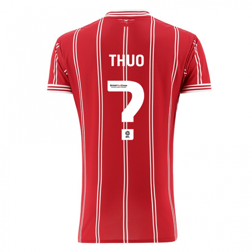 Gyermek Mark Thuo #0 Piros Hazai Jersey 2023/24 Mez Póló Ing