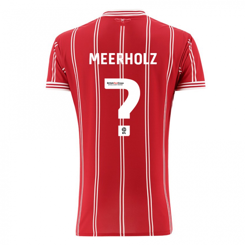 Gyermek Jed Meerholz #0 Piros Hazai Jersey 2023/24 Mez Póló Ing