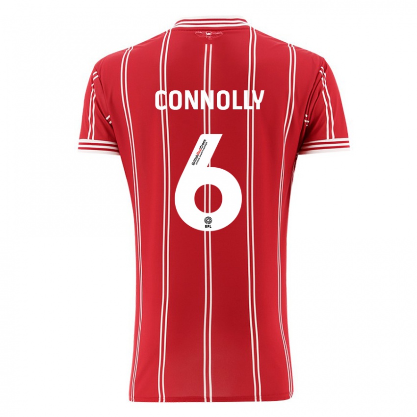 Gyermek Megan Connolly #6 Piros Hazai Jersey 2023/24 Mez Póló Ing