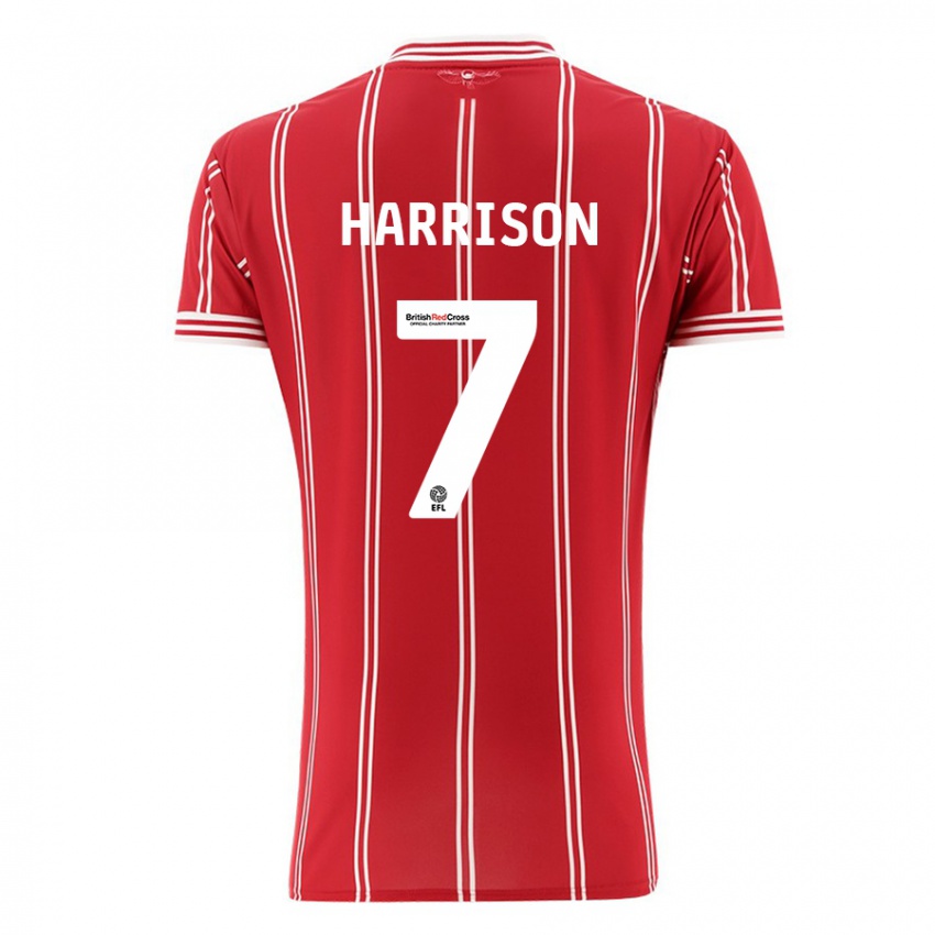 Gyermek Abi Harrison #7 Piros Hazai Jersey 2023/24 Mez Póló Ing