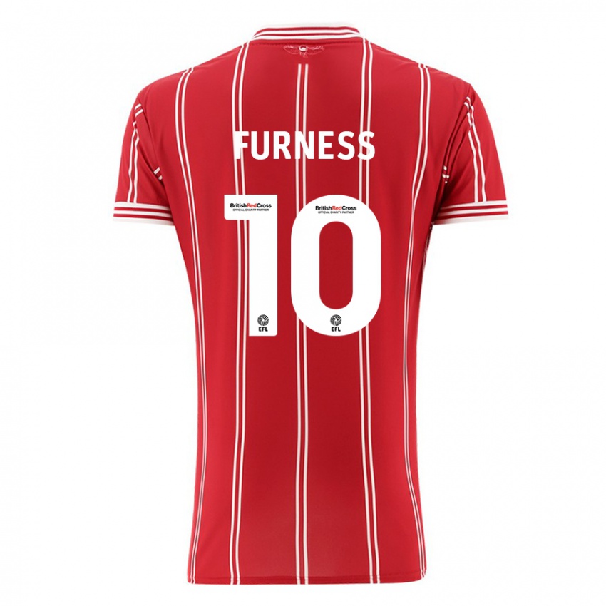 Gyermek Rachel Furness #10 Piros Hazai Jersey 2023/24 Mez Póló Ing