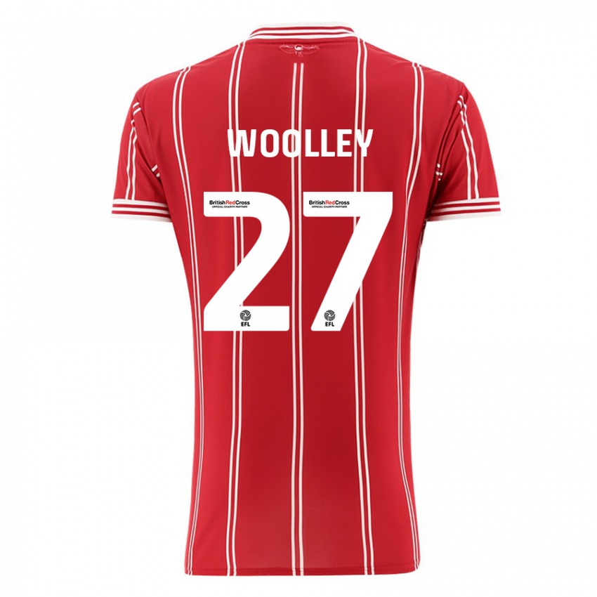 Gyermek Jesse Woolley #27 Piros Hazai Jersey 2023/24 Mez Póló Ing