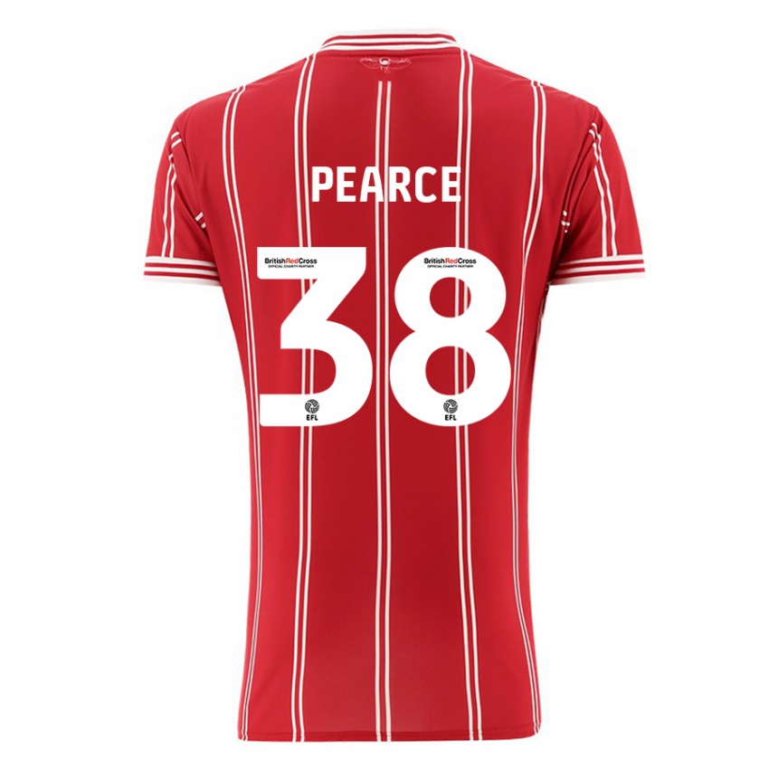 Gyermek Manon Pearce #38 Piros Hazai Jersey 2023/24 Mez Póló Ing