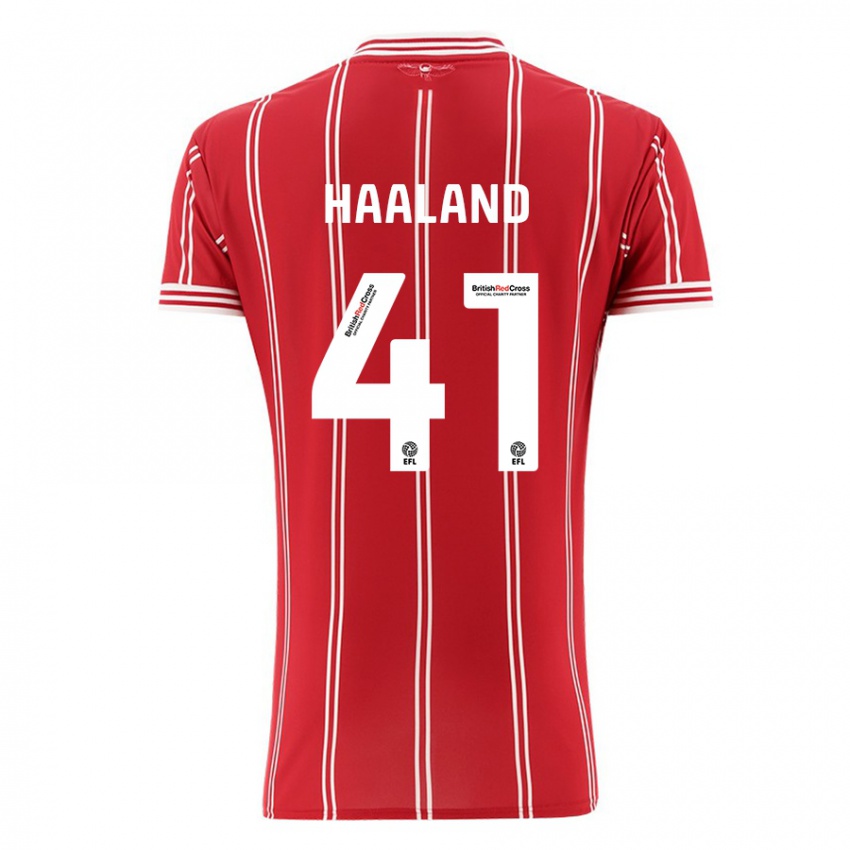 Gyermek Benedicte Haaland #41 Piros Hazai Jersey 2023/24 Mez Póló Ing