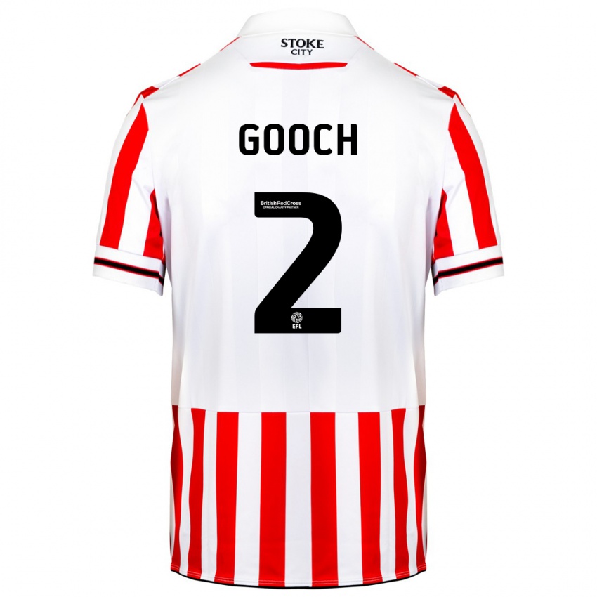 Gyermek Lynden Gooch #2 Piros Fehér Hazai Jersey 2023/24 Mez Póló Ing