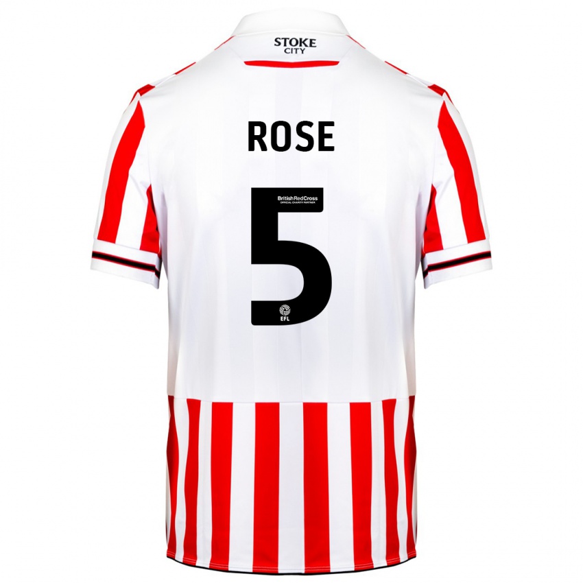 Gyermek Michael Rose #5 Piros Fehér Hazai Jersey 2023/24 Mez Póló Ing