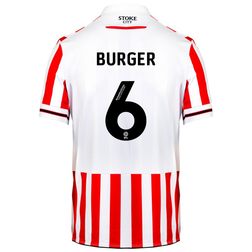 Gyermek Wouter Burger #6 Piros Fehér Hazai Jersey 2023/24 Mez Póló Ing