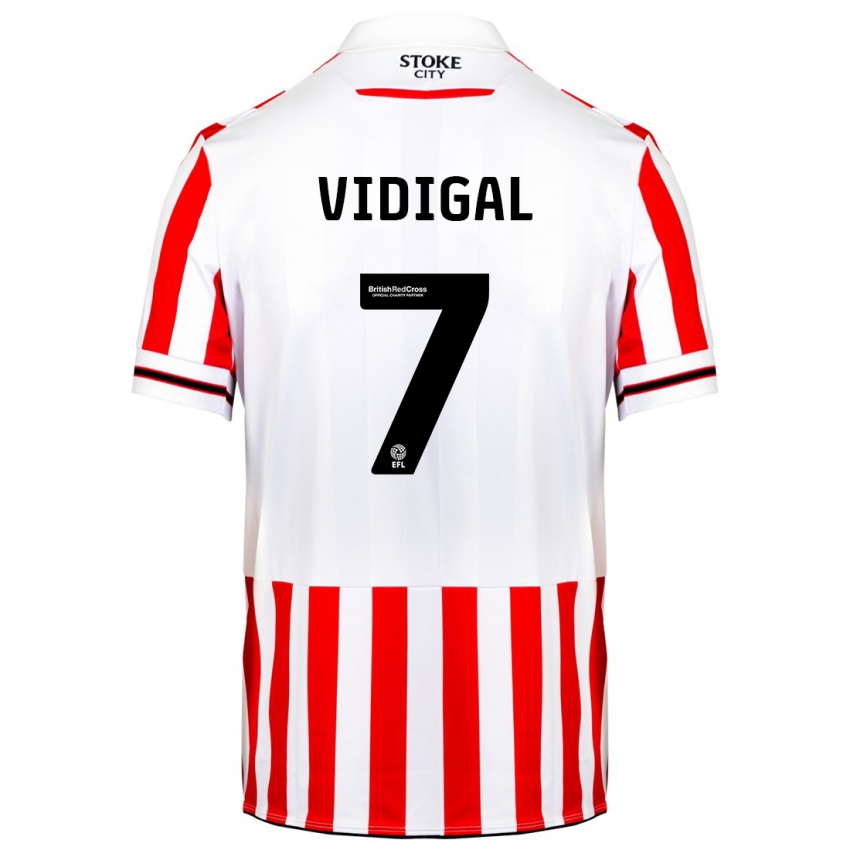 Gyermek André Vidigal #7 Piros Fehér Hazai Jersey 2023/24 Mez Póló Ing