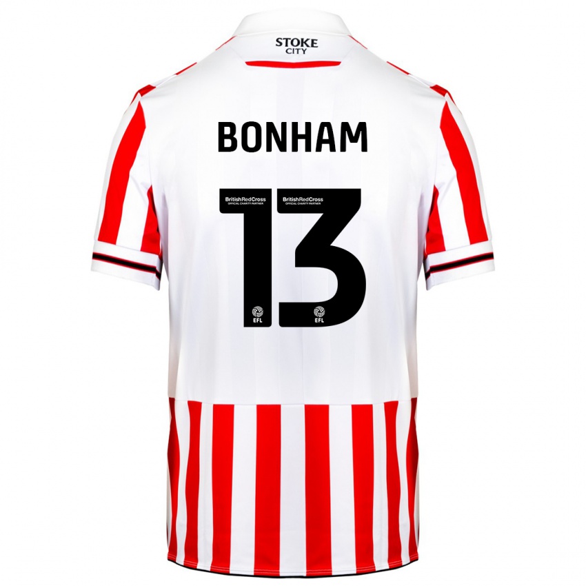 Gyermek Jack Bonham #13 Piros Fehér Hazai Jersey 2023/24 Mez Póló Ing