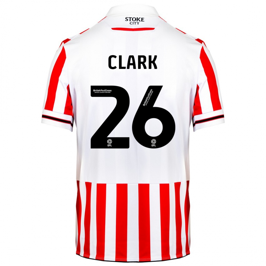 Gyermek Ciaran Clark #26 Piros Fehér Hazai Jersey 2023/24 Mez Póló Ing